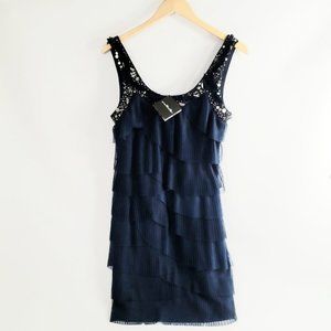 NWT Miss Me Navy Blue Crimpled Layered SZ Med